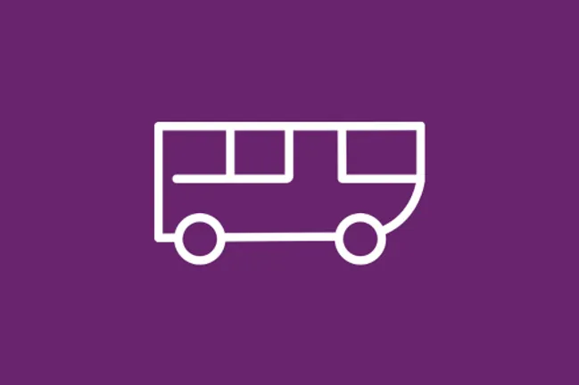 Bus icon on purple background