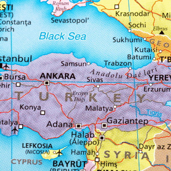 土耳其和叙利亚地图