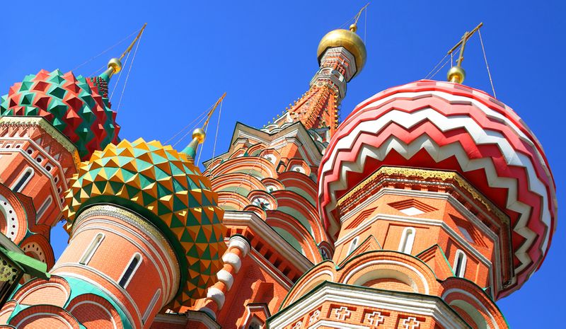 莫斯科红场的圣瓦西里大教堂屋顶