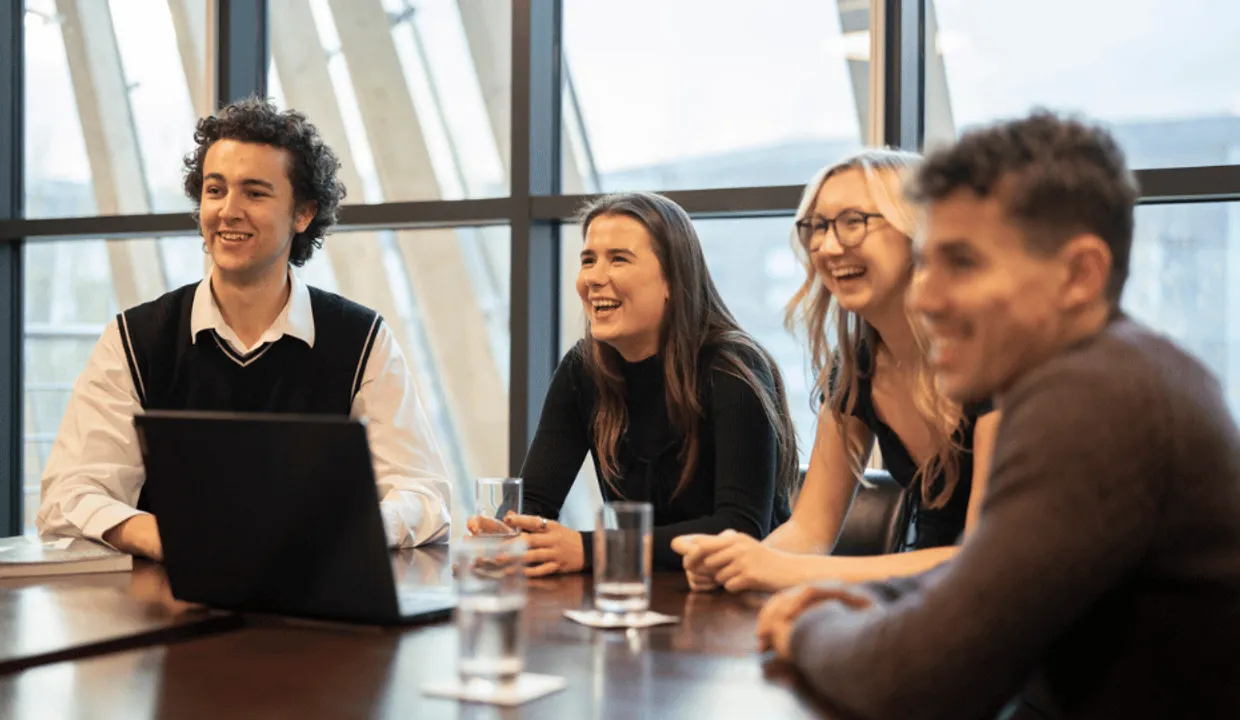 A group of business students in a seminar