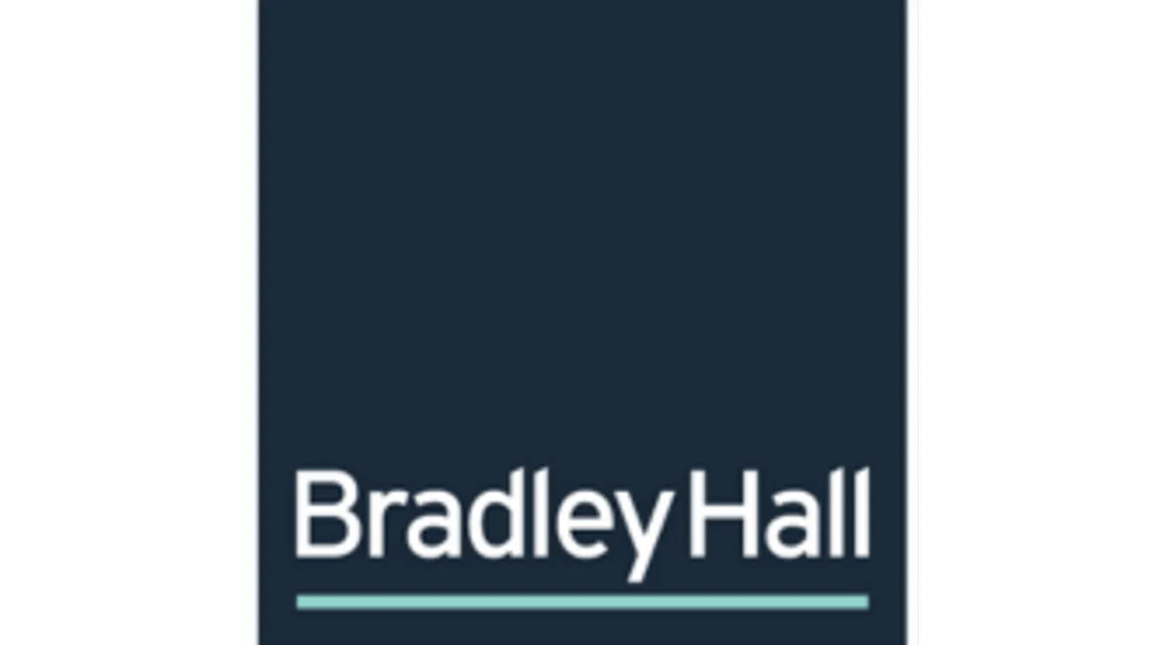 The logo for Bradley Hall estate agents, showing their name on a deep blue background.