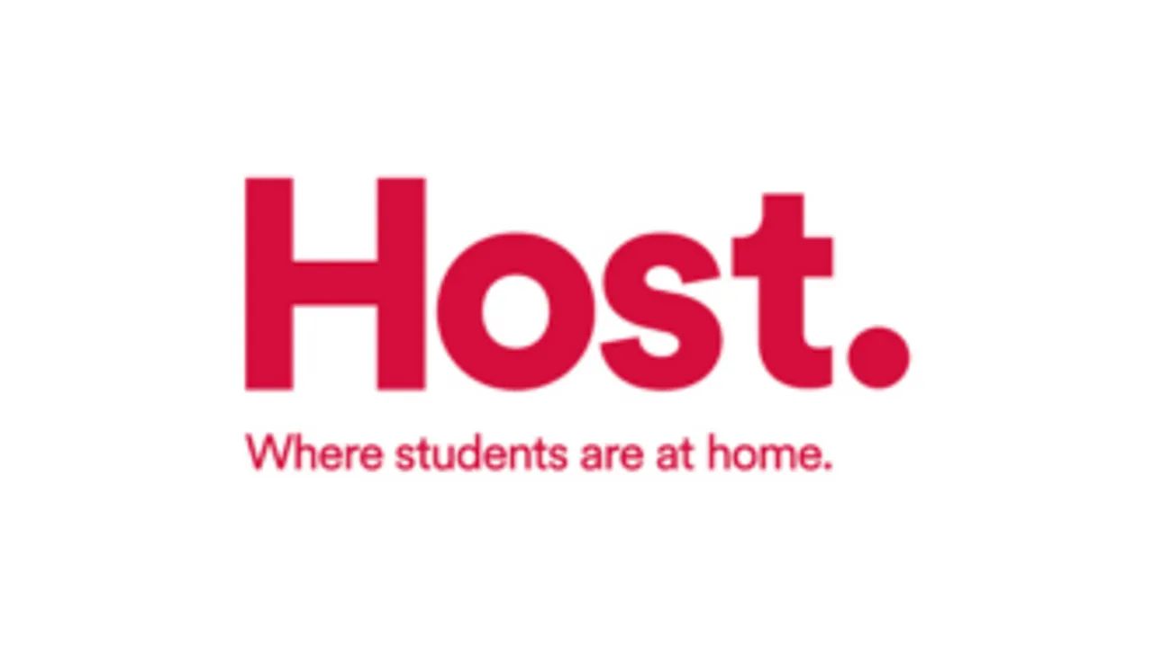 The logo for Host student accommodation, with their name and slogan - 