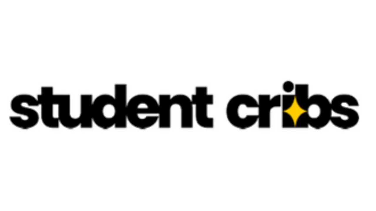 The logo for Student Cribs student accommodation, with their name in black against a white background.