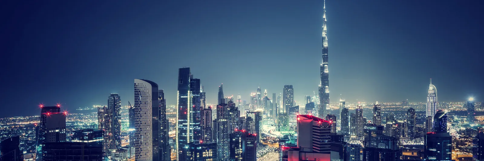 Dubai skyline at night