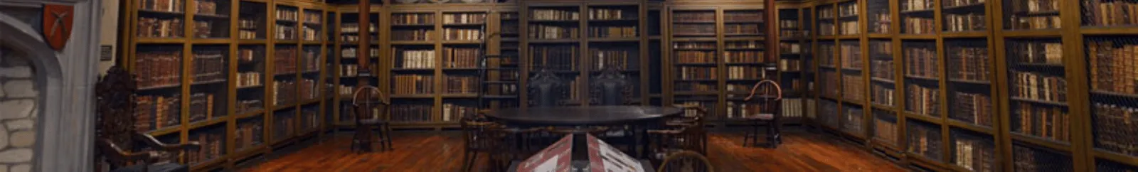 Cosins Library with books, table and chairs