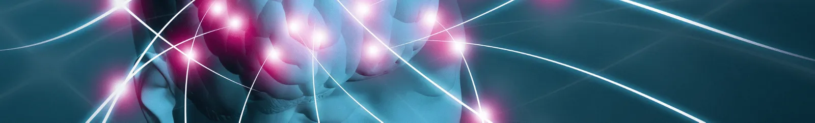 A digital illustration of a brain showing connections