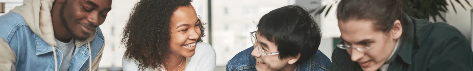 A group of people in an office environment