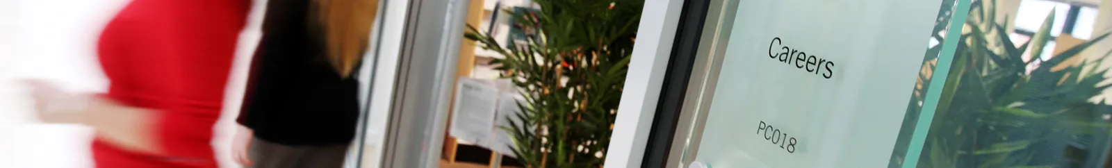 The bustling Careers and Enterprise Centre entrance in the Palatine Centre