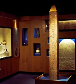 Egyptian wing of the museum, showcasing an obelisk.