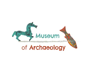 Image of a horse and fish on either side of the words Museum of Archaeology