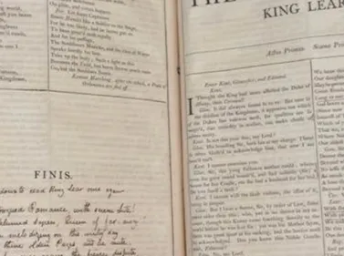 The image shows part of a page from Keats’s copy of Shakespeare on which he inscribed a sonnet.