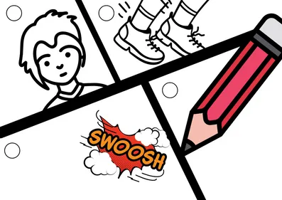 Drawing of a storyboard