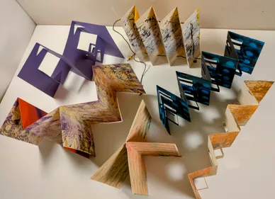 Handmade folded books by artist Maggie Hickman Smith