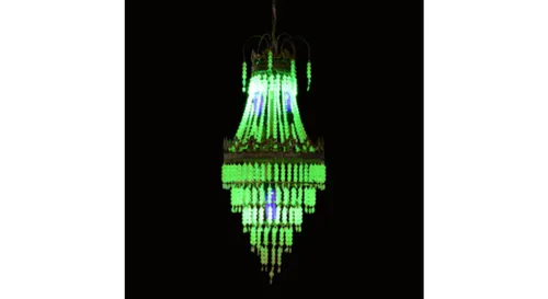 Glowing glass chandelier