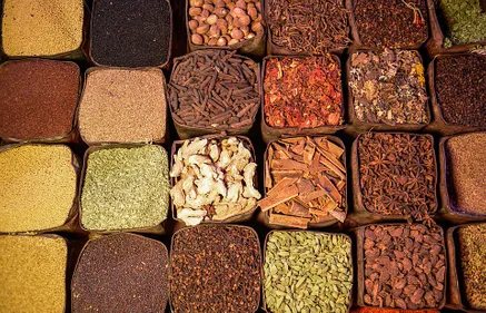 A variety of spices.