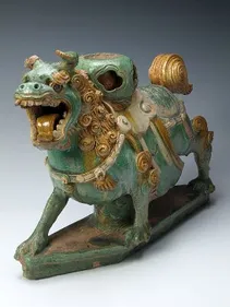 Image of a Chinese Lion roof tile in the Oriental Museum collection