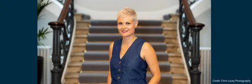 Ashleigh Percival-Borley facing the camera smiling
