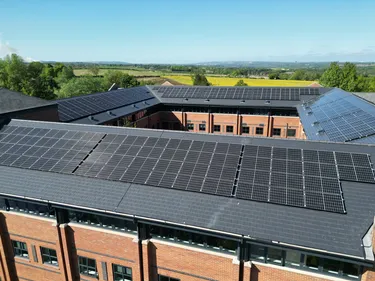 The roof of a building