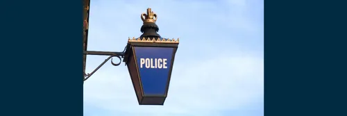 Old-fashioned police lantern sign