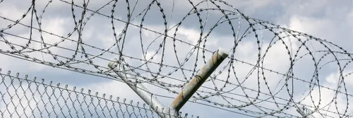Image showing barbed wire fence