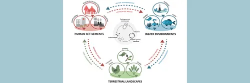 A diagram of the One Health model