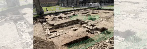 Trenches dug in the grounds of Auckland Castle