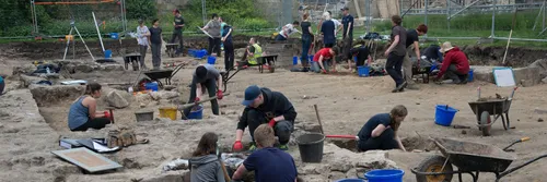 Archaeologists working at Auckland Castle