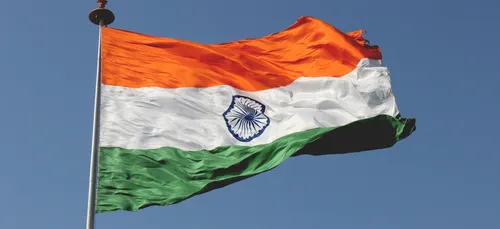 Indian flag blowing in the wind
