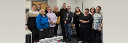 A group of lived experience researchers at Northumbria University, both men and women
