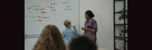 Trainee teachers in a classroom