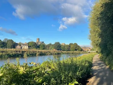 View of Durham Cathedral over the river from the Tow Path