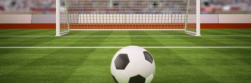 A ball in front of an open goal