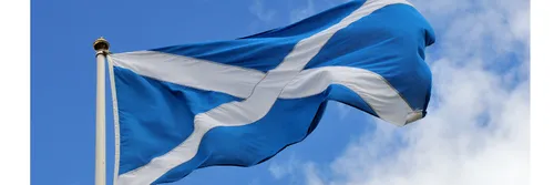 St Andrew's cross, flag of Scotland, blowing in the breeze