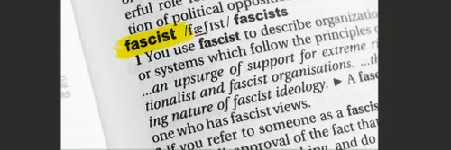 Page from a dictionary showing definition of fascist