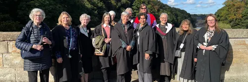 St Mary's Alumnae on Prebends Bridge with Alumni Officer, Kellie Horrocks