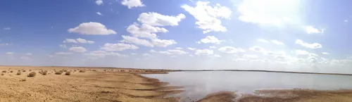 A body of water in the desert in eastern Jordon