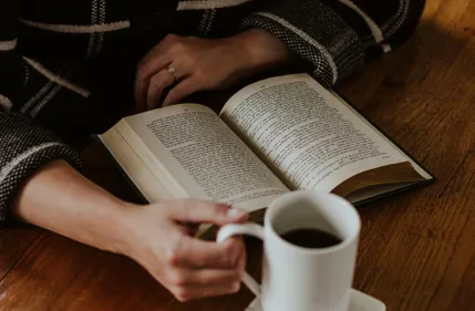 A person reading a book