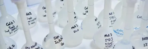 Close up image of equipment bottles