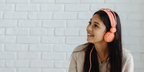 Woman listening to music v2