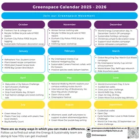 Greenspace calendar 2025-2026