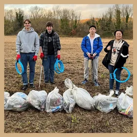 Student volunteering litter pick Jan 2025