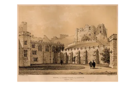 View of the courtyard of the Castle, Durham, 1838 (Durham University Library, SD 00280)