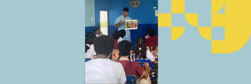 A classroom of children in Columbia taking part in a pilot body image awareness session