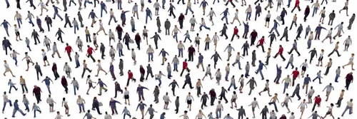 An image of a crowd or people icons on a white background