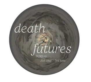 abstract cirle writing over top: Death Futures