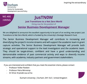 Poster for a hiring news for JusTN0W SBDP