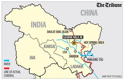 Line of Actual Control (LAC) India-China (Image courtesy of India Tribune)