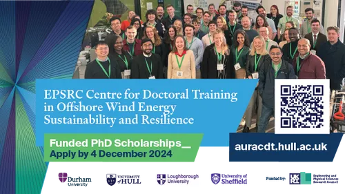 PhD Scholarships - EPSRC CDT in Offshore Wind Sustainability and Resilience