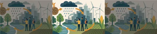 Biodiversity-Water-Food-Nexus Cartoon Image