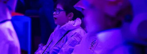 BIG BANG Street Cosmos, Art Science out reach event, child in blue light